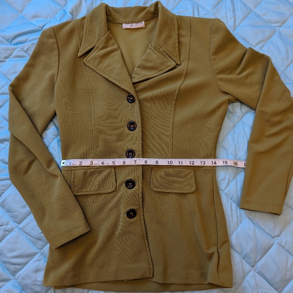 Chartreuse Knit Blazer by Alyn Paige - Picture 6 of 6